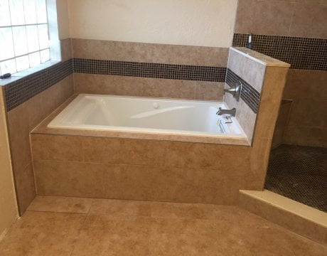 Bathroom Remodeling for New Tub and Custom Tilework