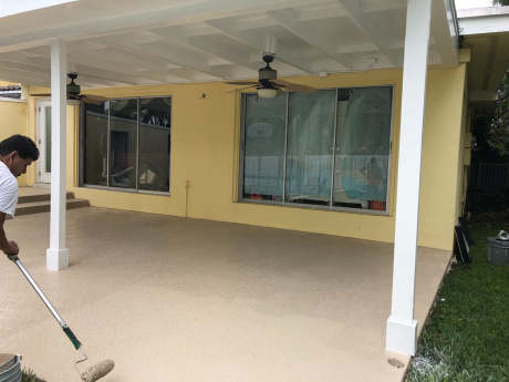 Painting Company in Miramar Painting a Patio