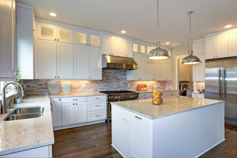 Remodeled kitchen with modern cabinets in Davie, FL