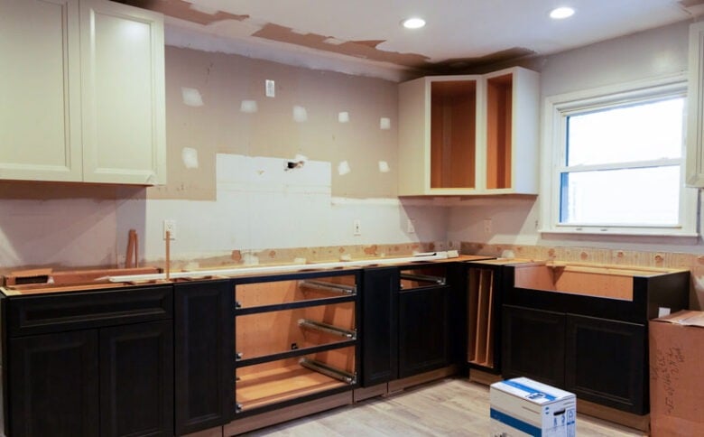 Kitchen renovation in progress in Dania Beach, FL